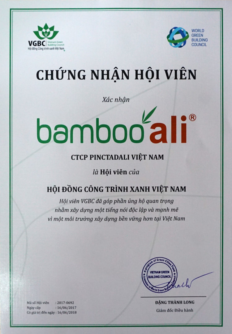 Bamboo'Ali trở thành hội viên hội đồng công trình xanh Việt Nam 1