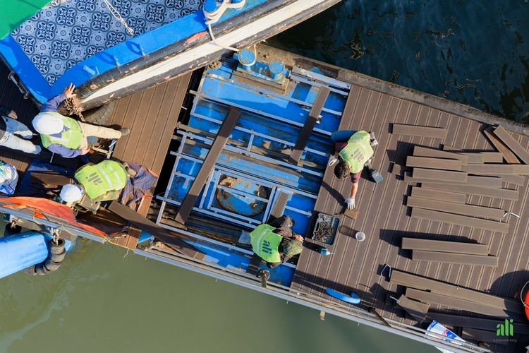 Lắp đặt sàn tre Bamboo’Ali 1 Thi công Sàn tre Bến Du Thuyền Hạ Long