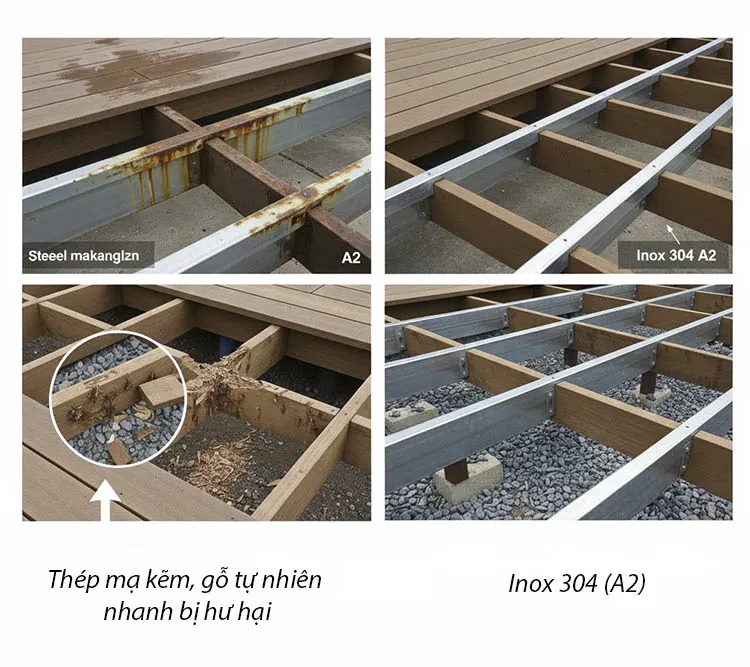 Chọn vật liệu khung xương không phù hợp