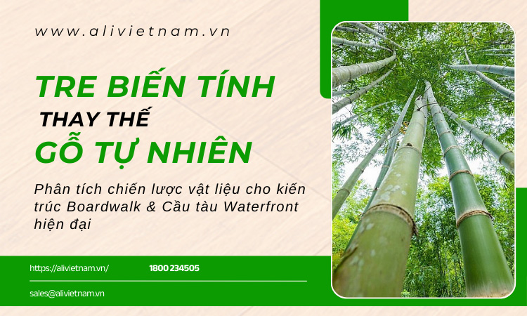 TRE BIẾN TÍNH THAY THẾ GỖ TỰ NHIÊN - Phân tích chiến lược vật liệu cho kiến trúc Boardwalk & Cầu tàu Waterfront hiện đại 1